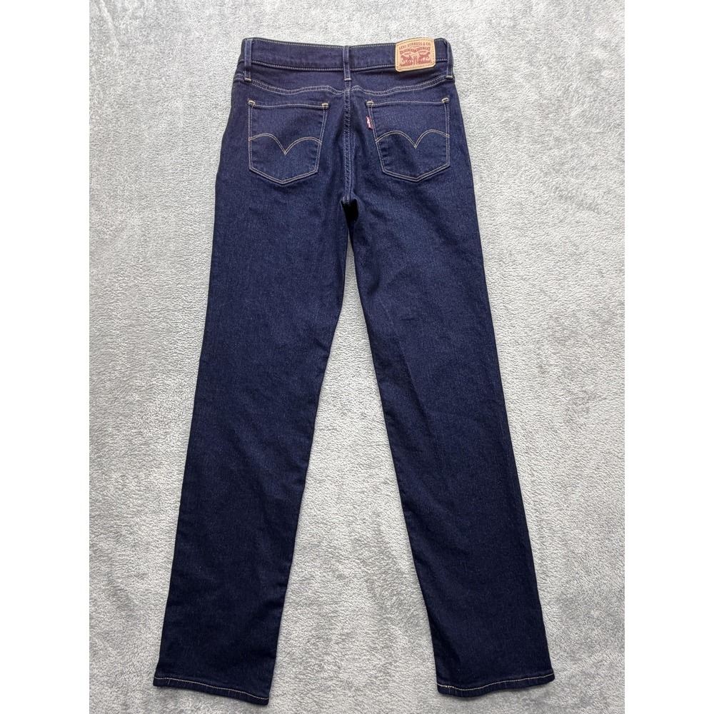 Levi's 314 Jeans Womens 27 Dark Wash Shaping Straight Measured 28x31 - Picture 7 of 9